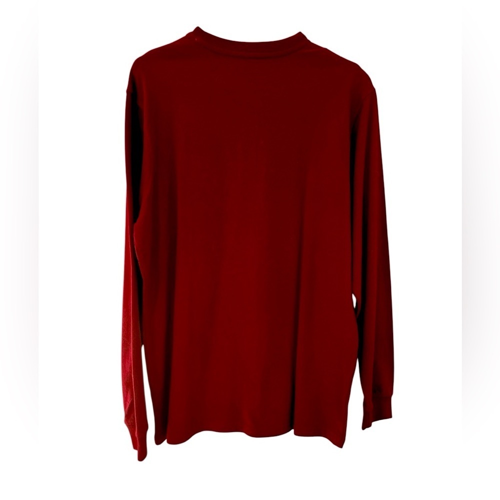 Great Northwest Clothing Company Deep Red Long Sleeve Henley - Picture 2 of 4